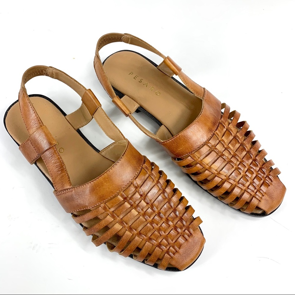 Pesaro Peggy Leather Sandals Size 7.5